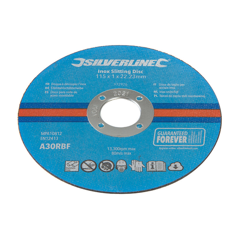 Silverline 972926 Inox Slitting Discs 10pk