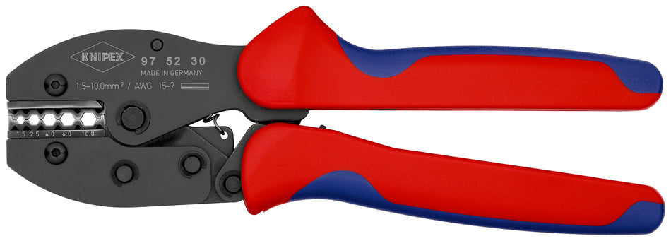 KNIPEX 97 52 30 PreciForceÂ¨ Crimping Pliers with multi-component grips burnished 220 mm