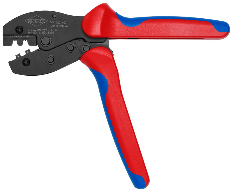 KNIPEX 97 52 42 SB PreciForce¨ Crimping pliers for MC4/MC4 EVO 2 connectors with non-slip plastic grips burnished 220 mm