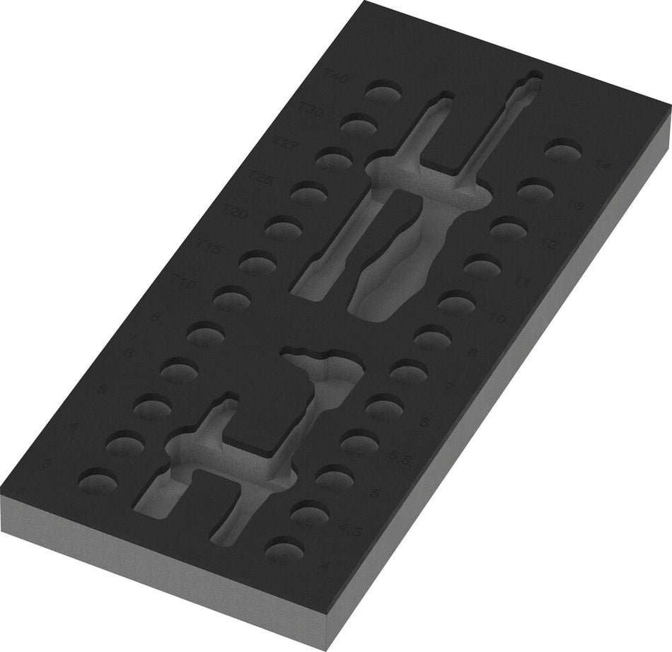 Wera 05137316001 9827 Foam insert 8007 A VDE Zyklop VDE ratchet set 1, 1/4", without tools, 172 x 30 x 392 mm