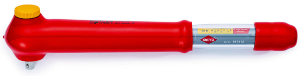 KNIPEX 98 33 50 Torque Wrench with driving square, reversible 385 mm (self-service card/blister)