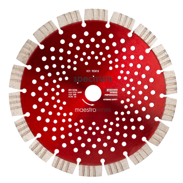 OX Tools OX-TCX15-230/22 Spectrum Maestro 15mm Universal Turbo-Seg Dia Blade - 230/22.23mm