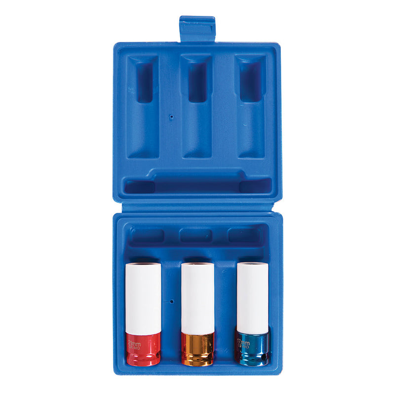 Silverline 990253 Impact Alloy Wheel Nut Socket Set 3pce