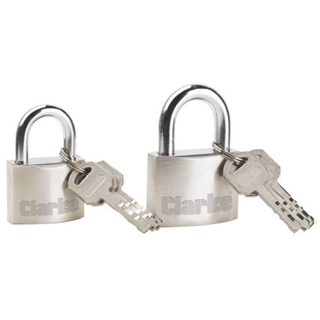 Clarke 1801620 CHT620 Heavy Duty Padlocks 2 Pack