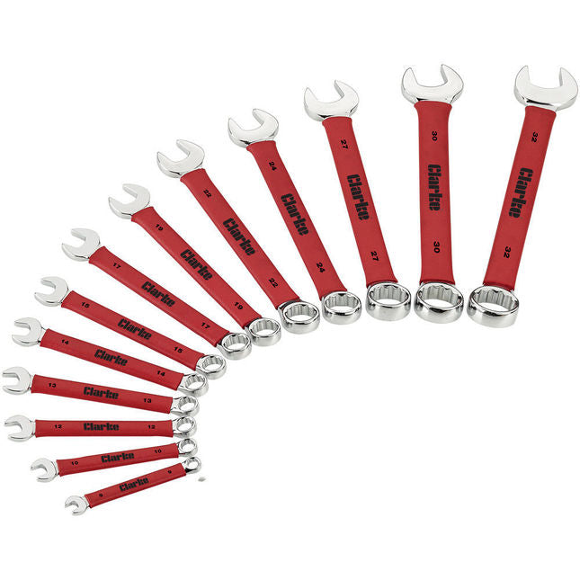 Clarke 1801812 CHT812 14 Piece 6 - 32mm Cushion Grip Combination Spanner Set