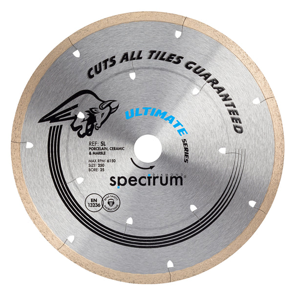 OX Tools OX-SL250/25 Spectrum Ultimate Dia Blade - All Tiles Guaranteed - 250/25.4mm