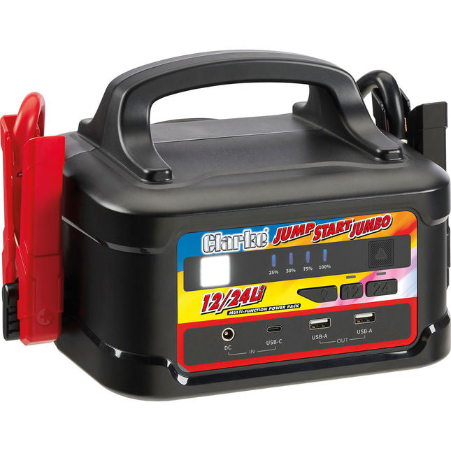 Clarke 6487080 JS1224Li JUMBO 7000A 12/24V Jumpstart with Lithium-Ion Battery