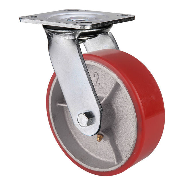 Clarke 4200146 125mm Polyurethane Castor Wheels Fixed / Swivel / Swivel & Brake