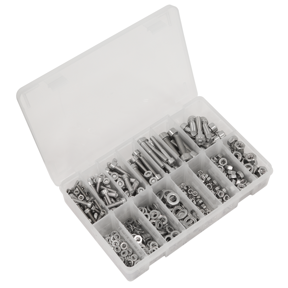 Sealey AB0710SS Stainless Steel Hex Socket Bolt, Washer & Nut Assortment 710pcs