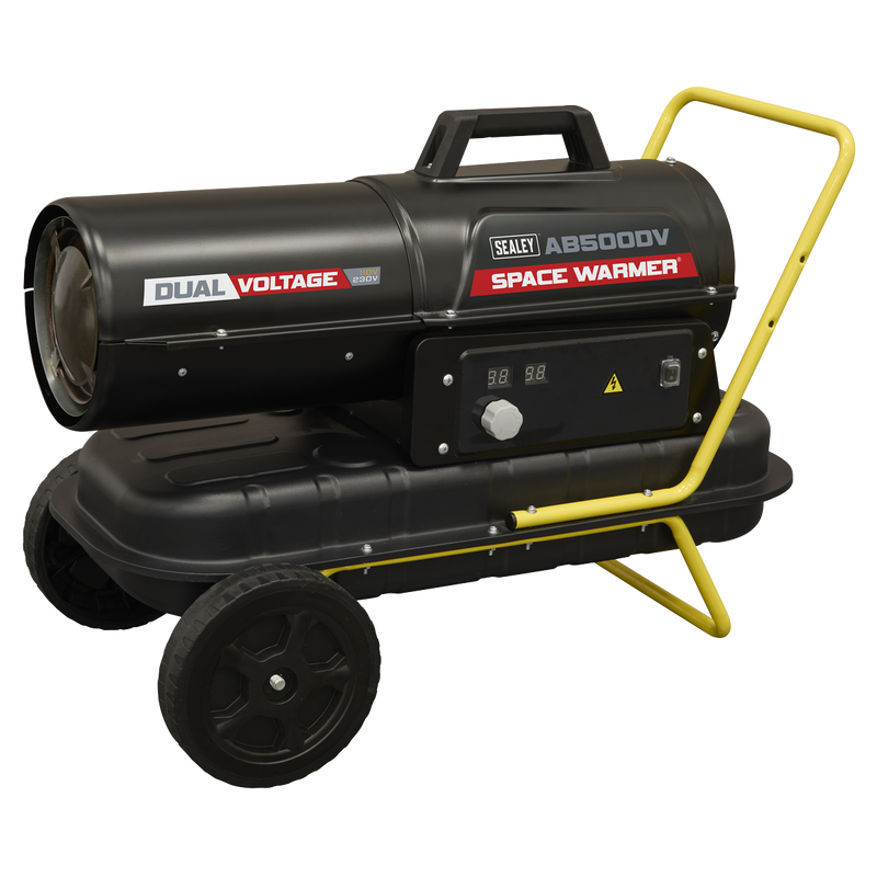SEALEY AB500DV Dual Voltage Kerosene/Diesel Space Warmer¨ Heater with Wheels 50,000Btu/hr