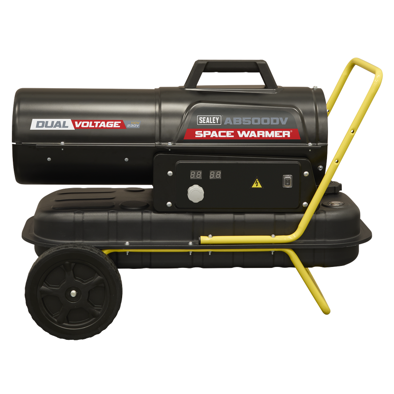 SEALEY AB500DV Dual Voltage Kerosene/Diesel Space Warmer¨ Heater with Wheels 50,000Btu/hr