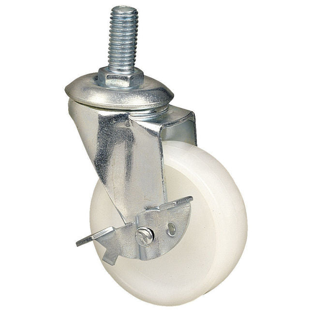 Clarke 4200253 ML211W-A White Nylon Threaded Castor 64mm Swivel/Swivel & Brake