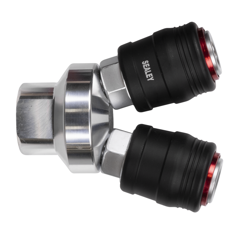 Sealey ACH55 High Flow Twin Coupling Body Female Thread 1/4"BSPT