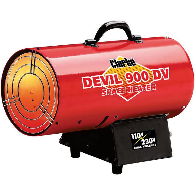 Clarke 6920175 DEVIL900DV 24.9kW Dual Voltage Propane Gas Space Heater (110V/230V)