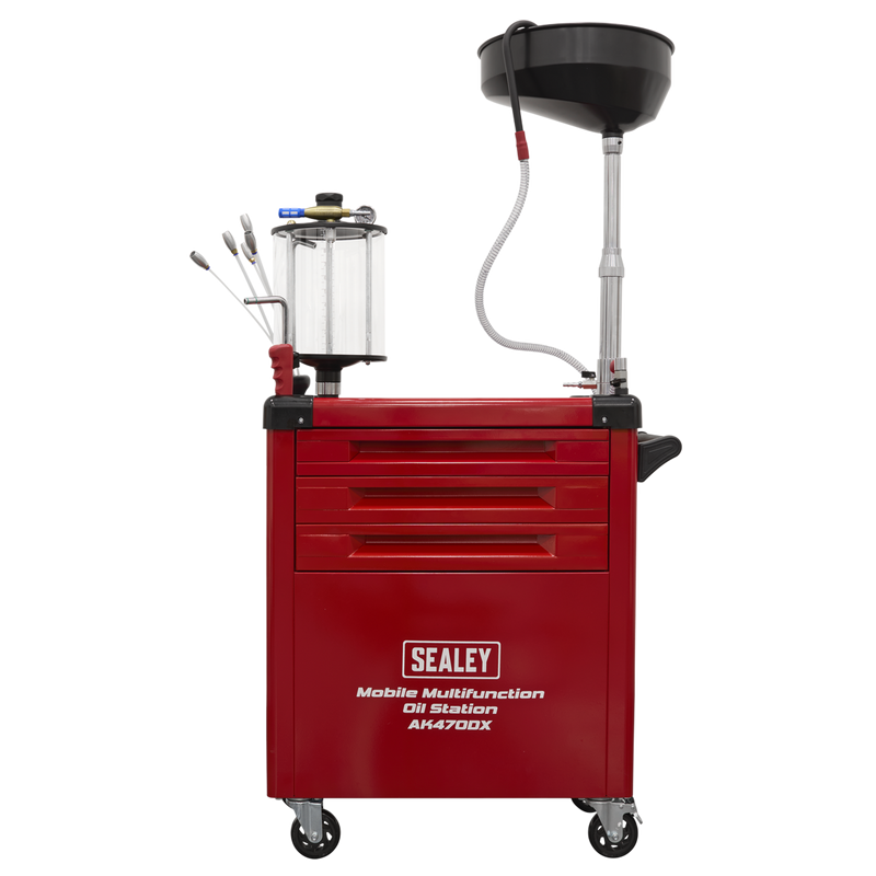 Sealey AK470DX Mobile Multifunction Oil Station with 61pc Tool Set