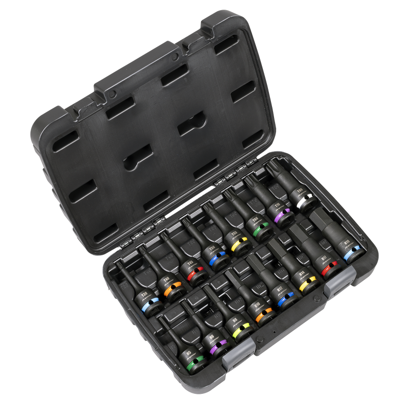 SEALEY AK56005 Premier Hex & TRX-Star* Impact Socket Bit Set 1/2"Sq Drive 16pc