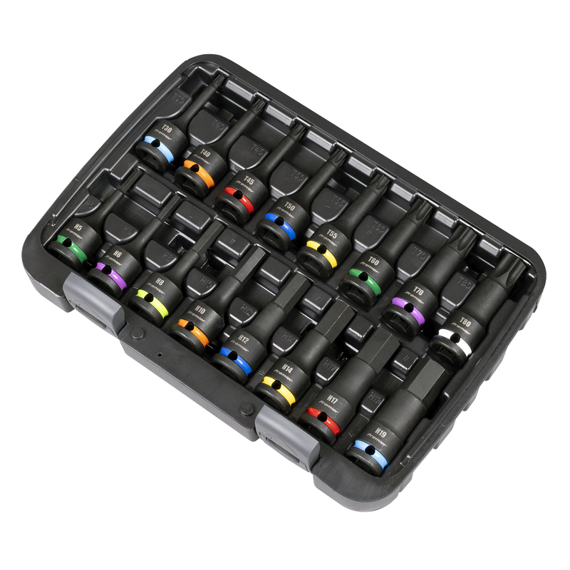 SEALEY AK56005 Premier Hex & TRX-Star* Impact Socket Bit Set 1/2"Sq Drive 16pc