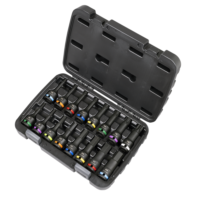SEALEY AK56005 Premier Hex & TRX-Star* Impact Socket Bit Set 1/2"Sq Drive 16pc