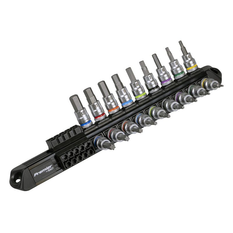 SEALEY AK6252 Premier Platinum Series Hex & TRX-Star* Socket Bit Set 3/8"Sq Drive 18pc