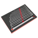 SEALEY AK63190 Premier Extra-Long Double Ring Ratchet/Fixed Spanner Set 13pc