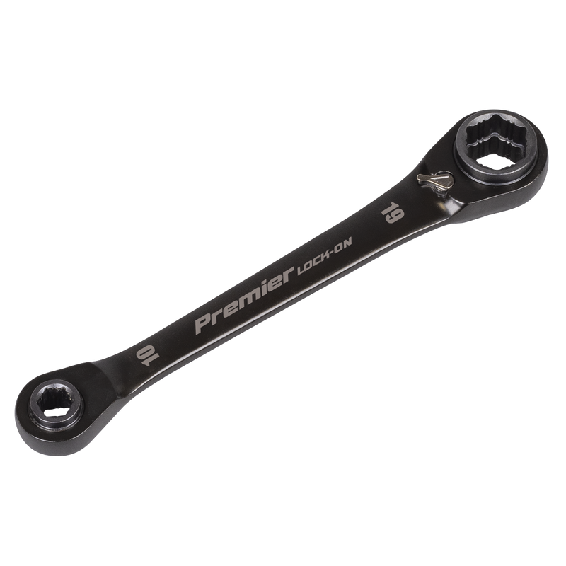 SEALEY AK63923 Premier Black 4-in-1 Reversible Lock-Onª Ratchet Ring Spanner