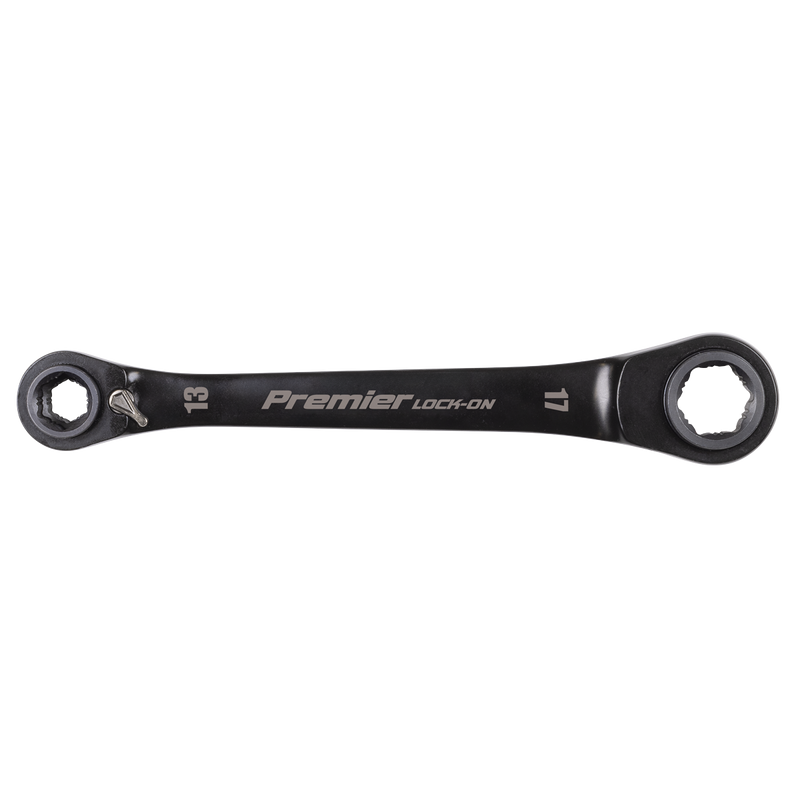 SEALEY AK63923 Premier Black 4-in-1 Reversible Lock-Onª Ratchet Ring Spanner