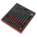 Sealey AK63940B Premier Black Combination Ratchet Spanner Set 12pc