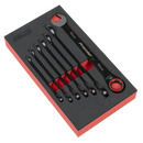 Sealey AK63941B Premier Black Combination Ratchet Spanner Set 7pc