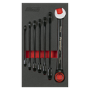 Sealey AK63941B Premier Black Combination Ratchet Spanner Set 7pc