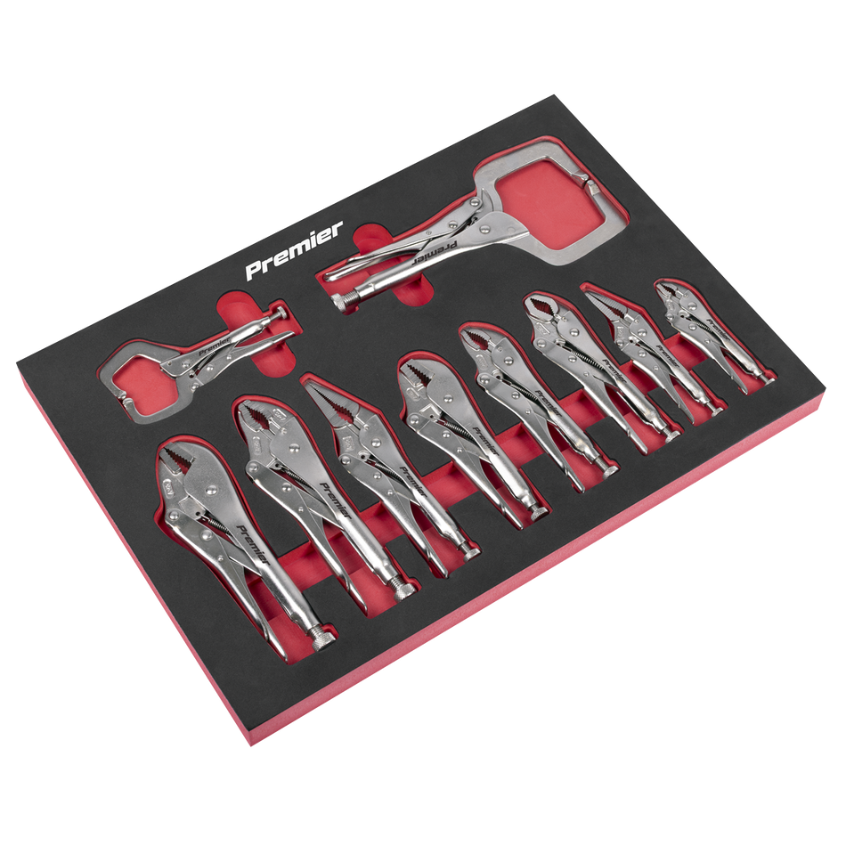 Sealey AK6802 Premier Locking Pliers Set with Foam Tray 10pc