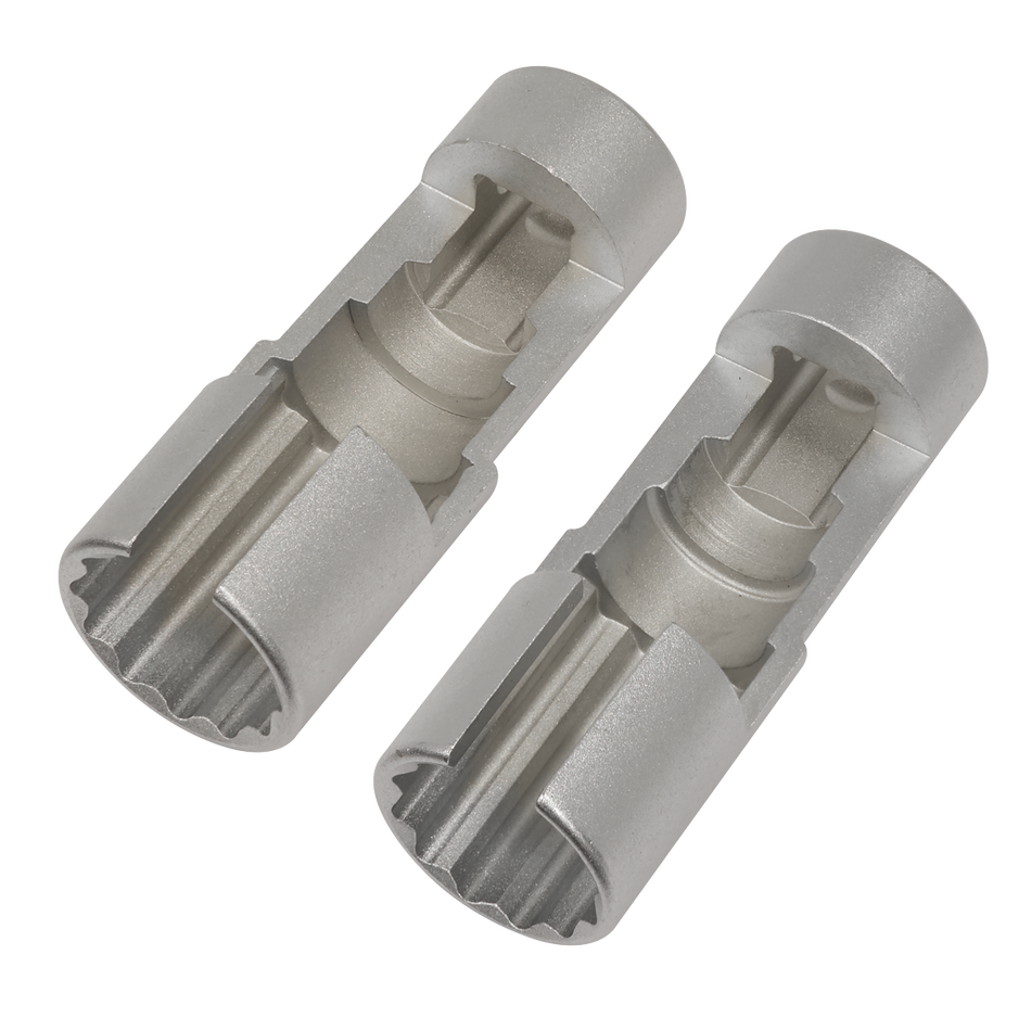 Sealey AK6902 Slim Profile Diesel Piezo Injector Pipe Sockets 3/8"Sq Drive 17 & 18mm 2pc
