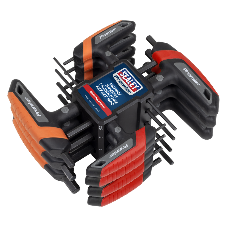 Sealey AK7149 Premier Metric/Imperial T-Handle Hex Key Set 14pc