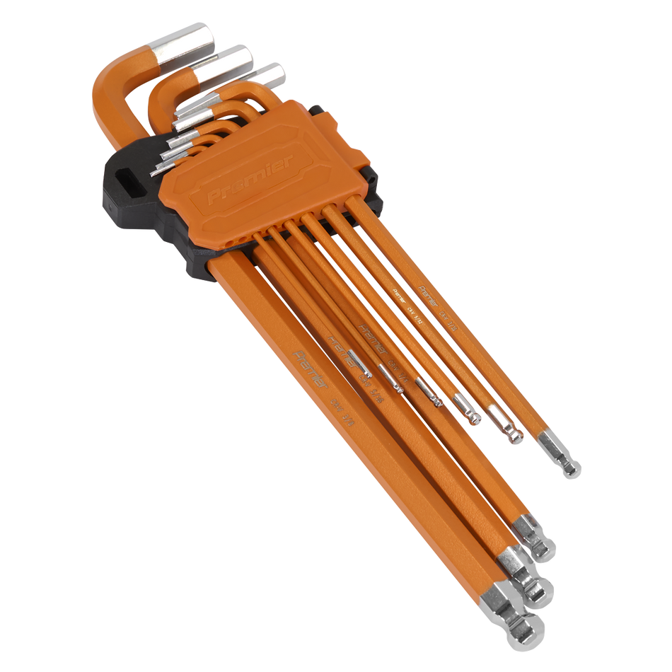 Sealey AK7175 Premier Imperial Extra-Long Ball-End Hex Key Set 9pc