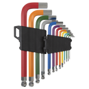 Sealey AK7192 Premier Jumbo Colour-Coded Anti-Slip Ball-End Hex Key Set 13pc