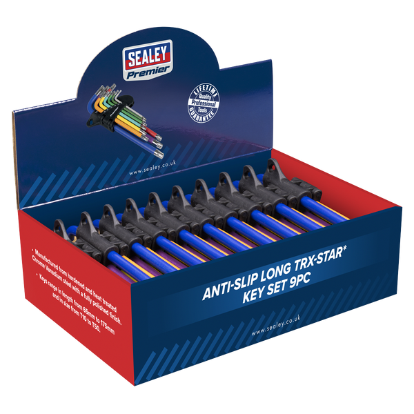 Sealey AK7193DB Anti-Slip Long TRX-Star* Key Set 9pc - Display Box of 10