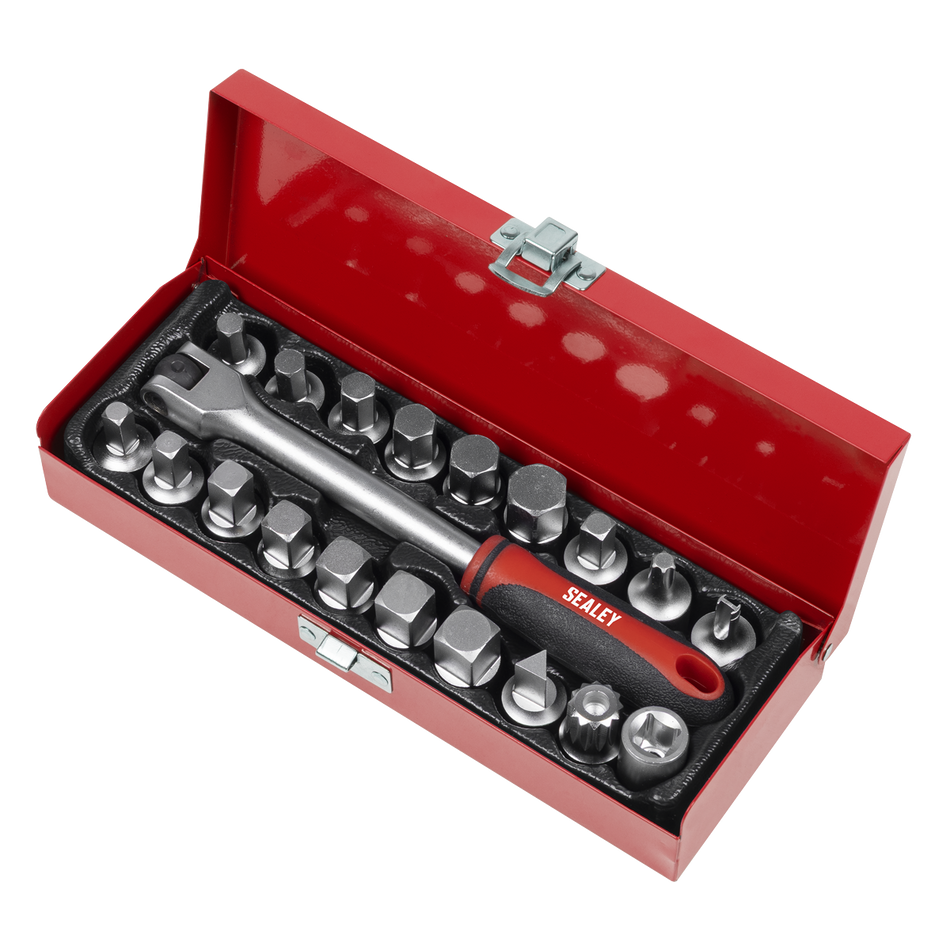 Sealey AK759 Oil Drain Plug Key Set 3/8"Sq Drive 20pc