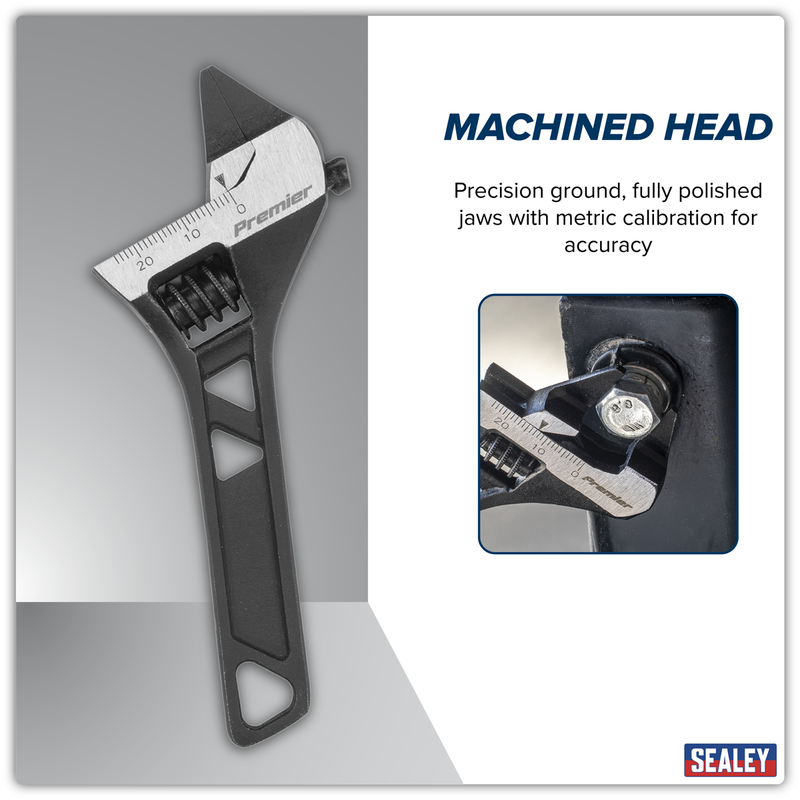 SEALEY AK9568 Premier Low Profile Jaw Adjustable Wrench 140mm