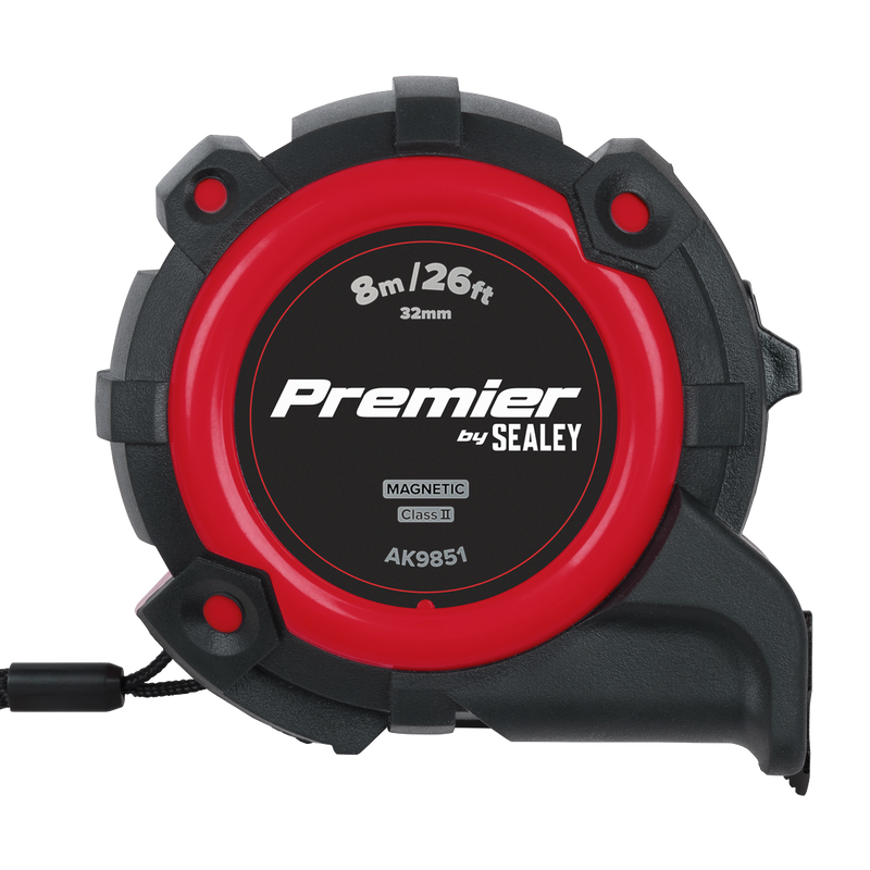 Sealey AK9851 Premier Metric/Imperial Tape Measure Extra-Wide Blade 8m(26ft) x 32mm