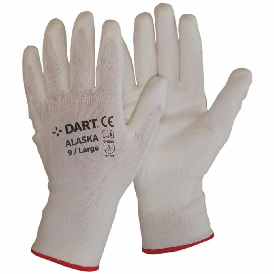 DART ALASKA-XL  White PU Glove Size XL (10)