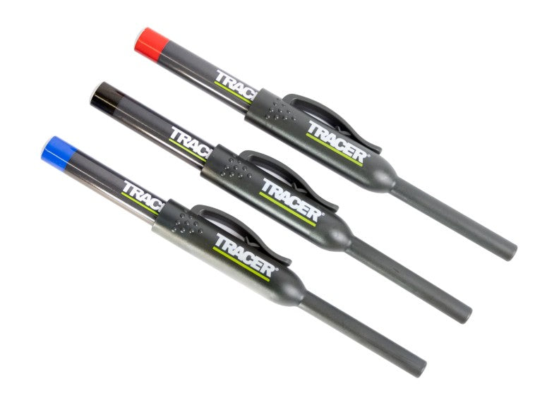 TRACER 3 Piece Long Nib Marker Pen Set - 1X Black, 1X Blue, 1X Red
