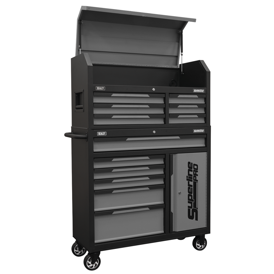 Sealey AP1080GR Superline Pro® Topchest & Rollcab Combination 12 Drawer & 1 Door Cupboard - Grey