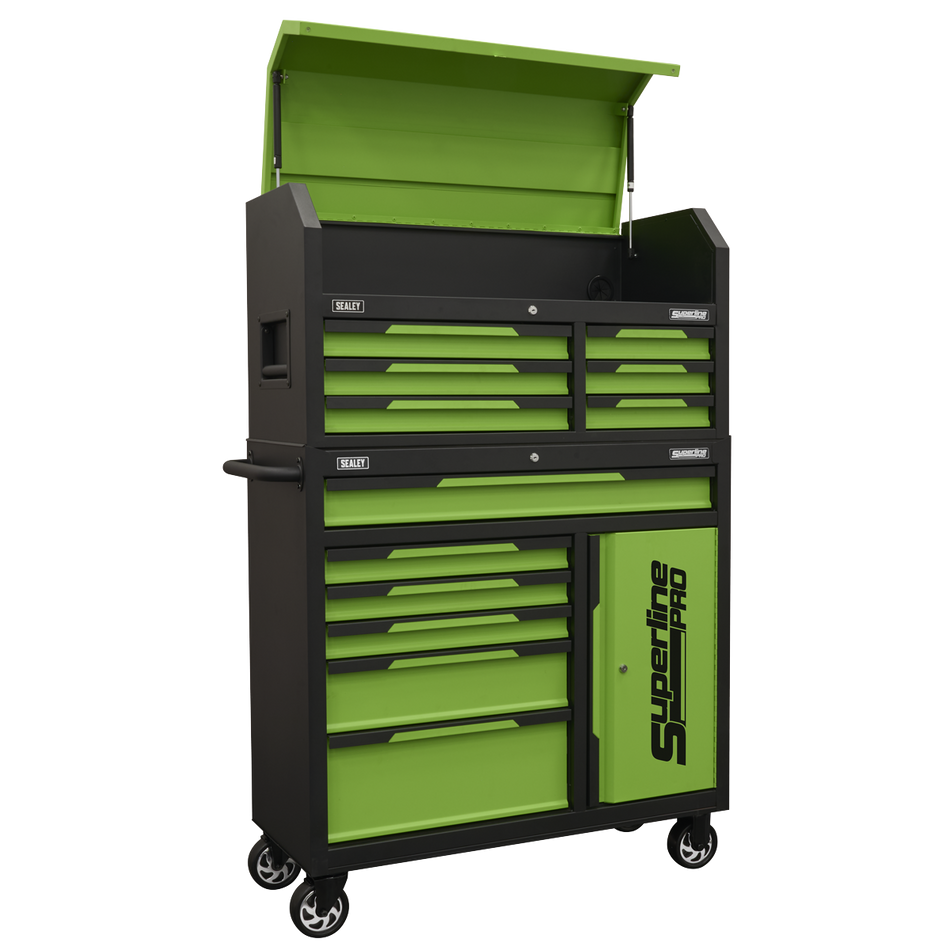 Sealey AP1080HVG Superline Pro® Topchest & Rollcab Combination 12 Drawer & 1 Door Cupboard - Green