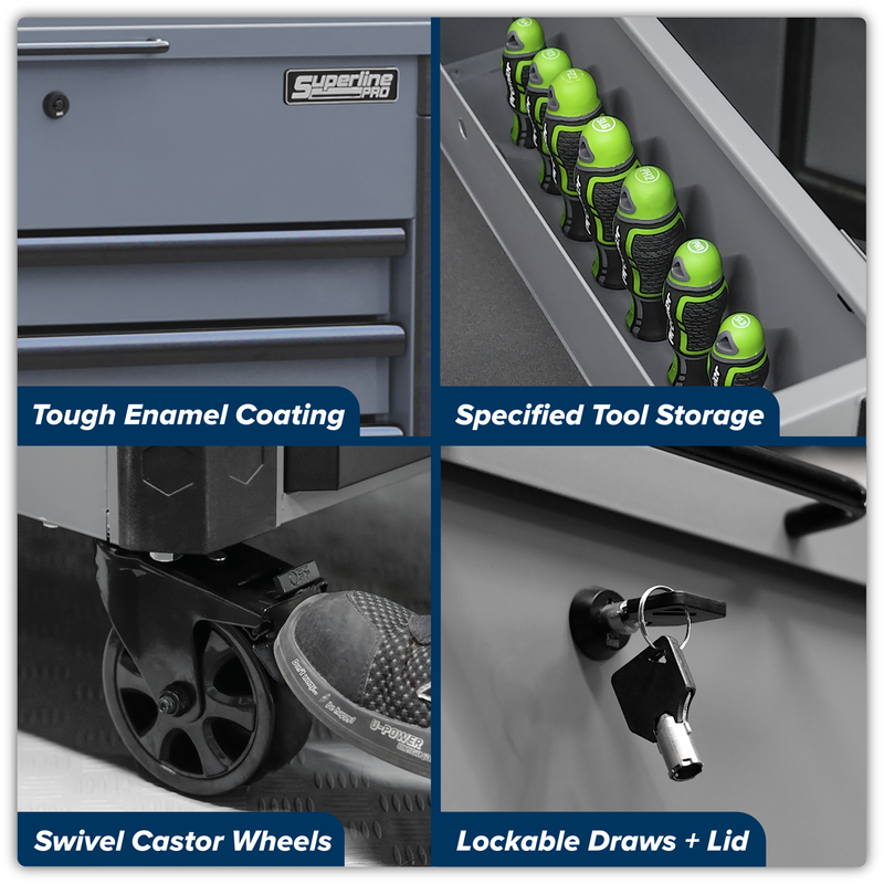 SEALEY AP266G Superline Pro¨ Tool Trolley 6 Drawer - Grey