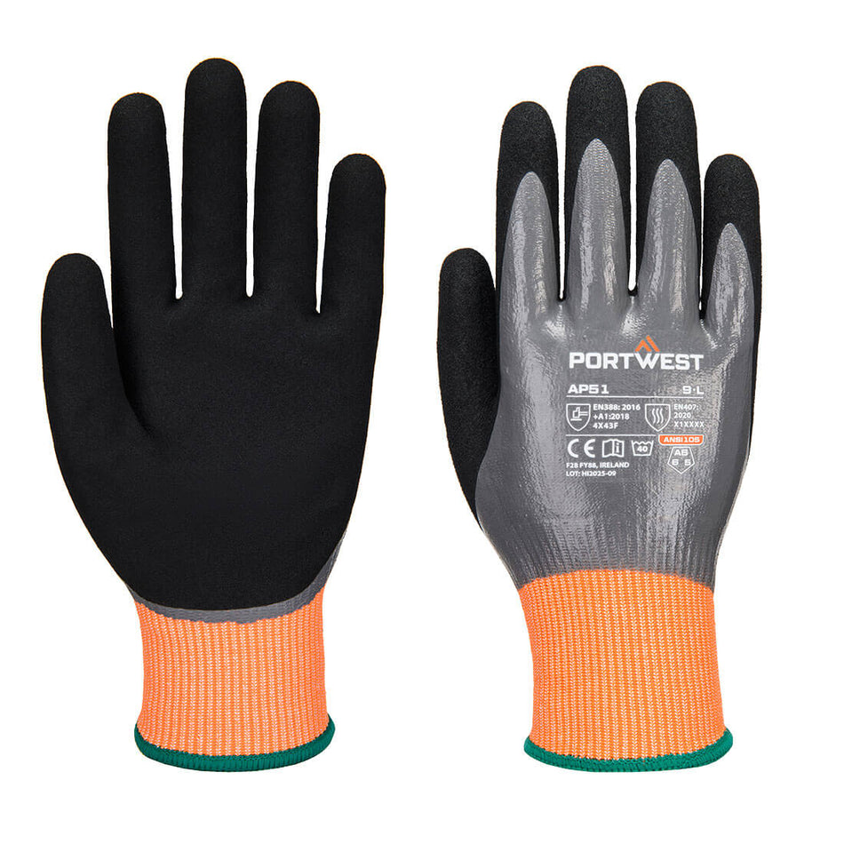 Portwest  Cut F15 Nitrile Aqua Glove