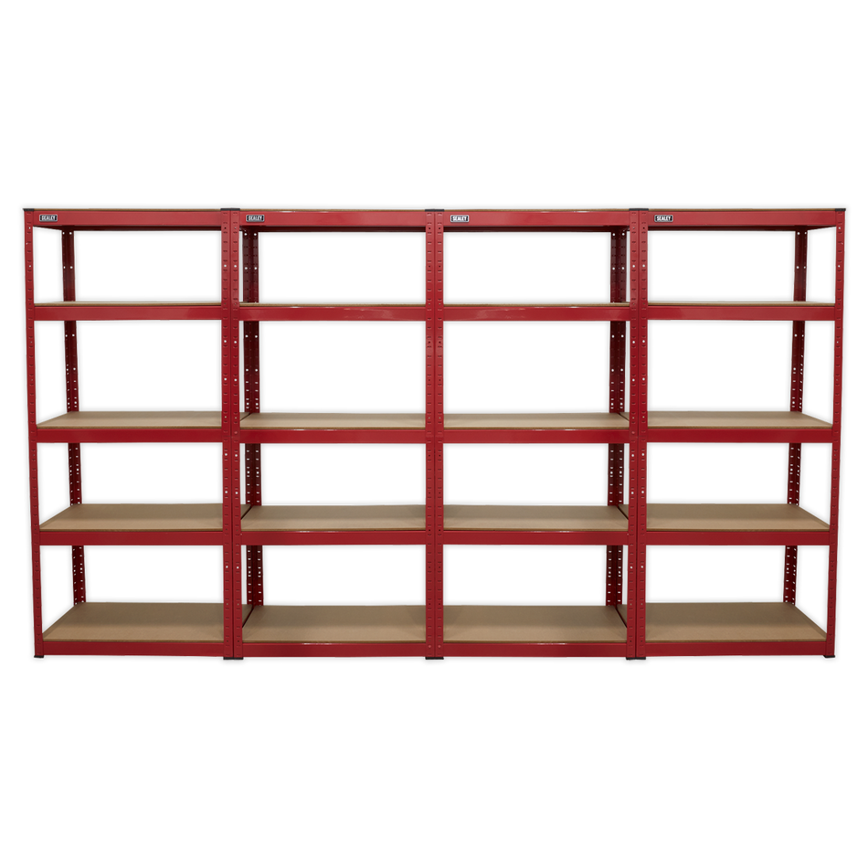 Sealey AP6150COMBO Racking Unit with 5 Shelves 150kg Capacity Per Level - Set of 4