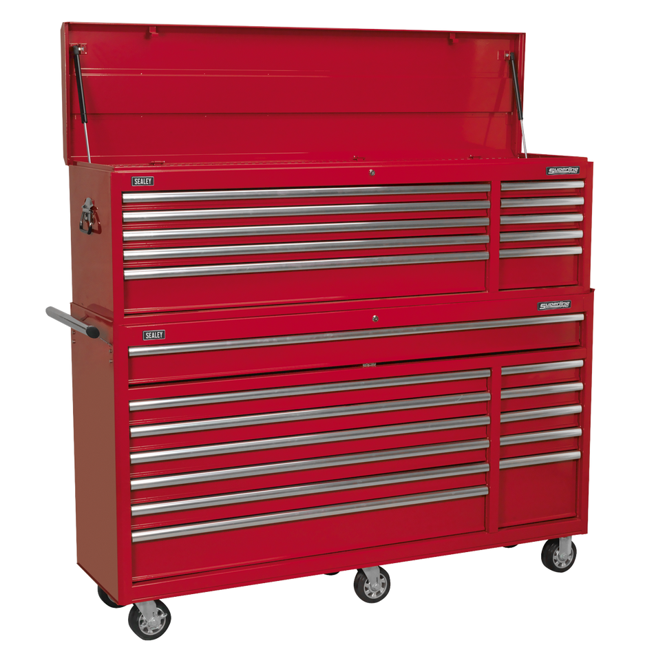 Sealey AP66COMBO2 Topchest & Rollcab Combination 23 Drawer with Ball-Bearing Slides - Red