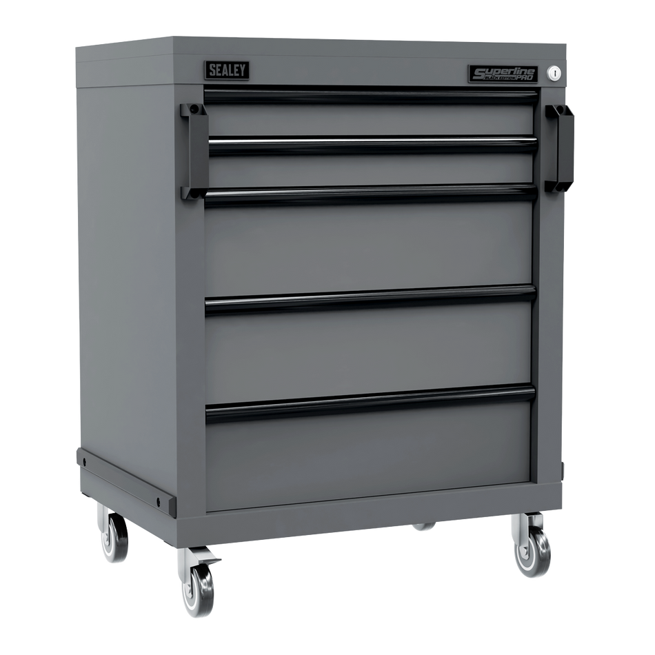 Sealey APMS34BE Superline PRO® Black Edition Modular Mobile Cabinet 5 Drawer 650mm