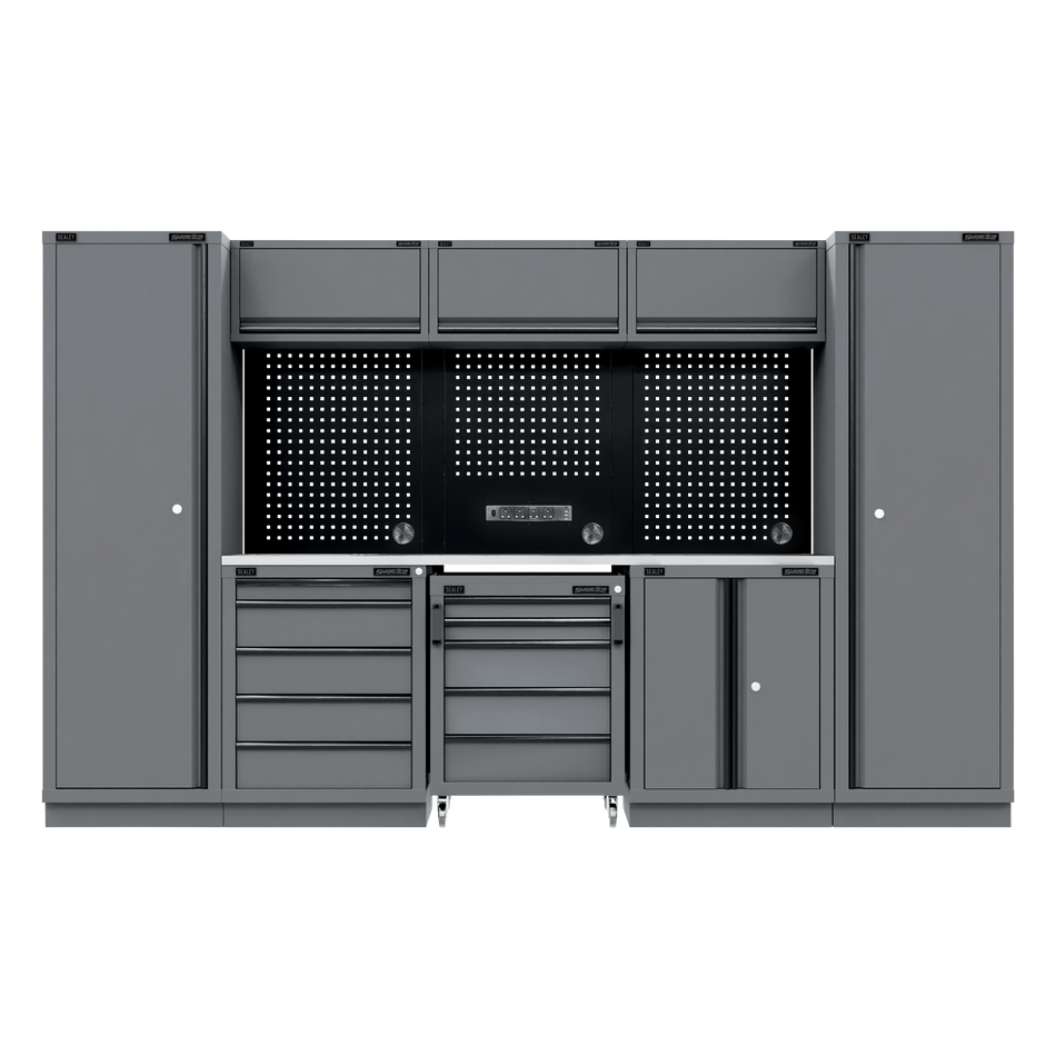Sealey APMSBESTACK01SS Superline PRO® Black Edition Storage System with Stainless Worktop 3.24m