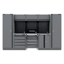Sealey APMSBESTACK01SS Superline PRO® Black Edition Storage System with Stainless Worktop 3.24m