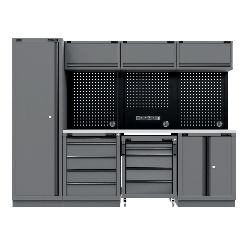 Sealey APMSBESTACK02SS Superline PRO® Black Edition Storage System with Stainless Worktop 2.64m